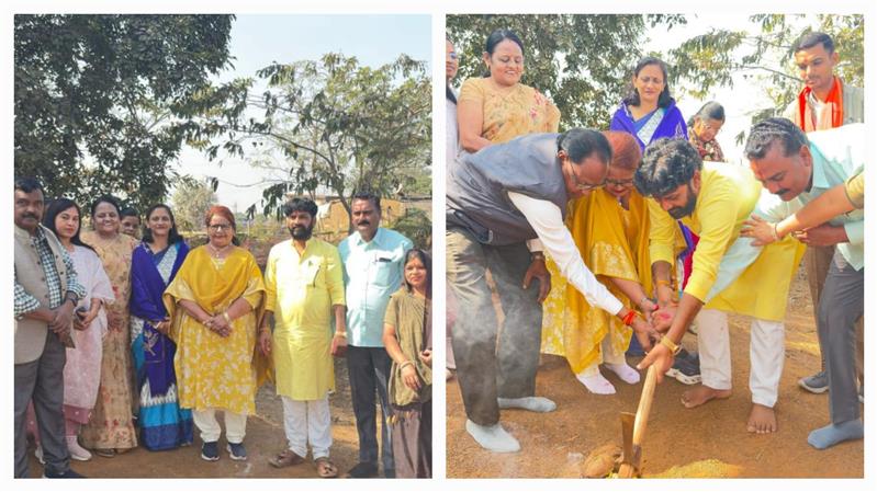 Governments Naveen College Bori, C.G. - शासकीय नवीन महाविद्यालय बोरी में बाउंड्री वाल भूमि पूजन कार्यक्रम